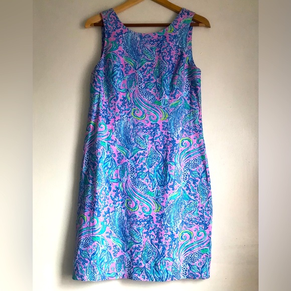 LILLY PULITZER. Lilac Rose We Mermaid It  Linen Dress - Picture 7 of 15